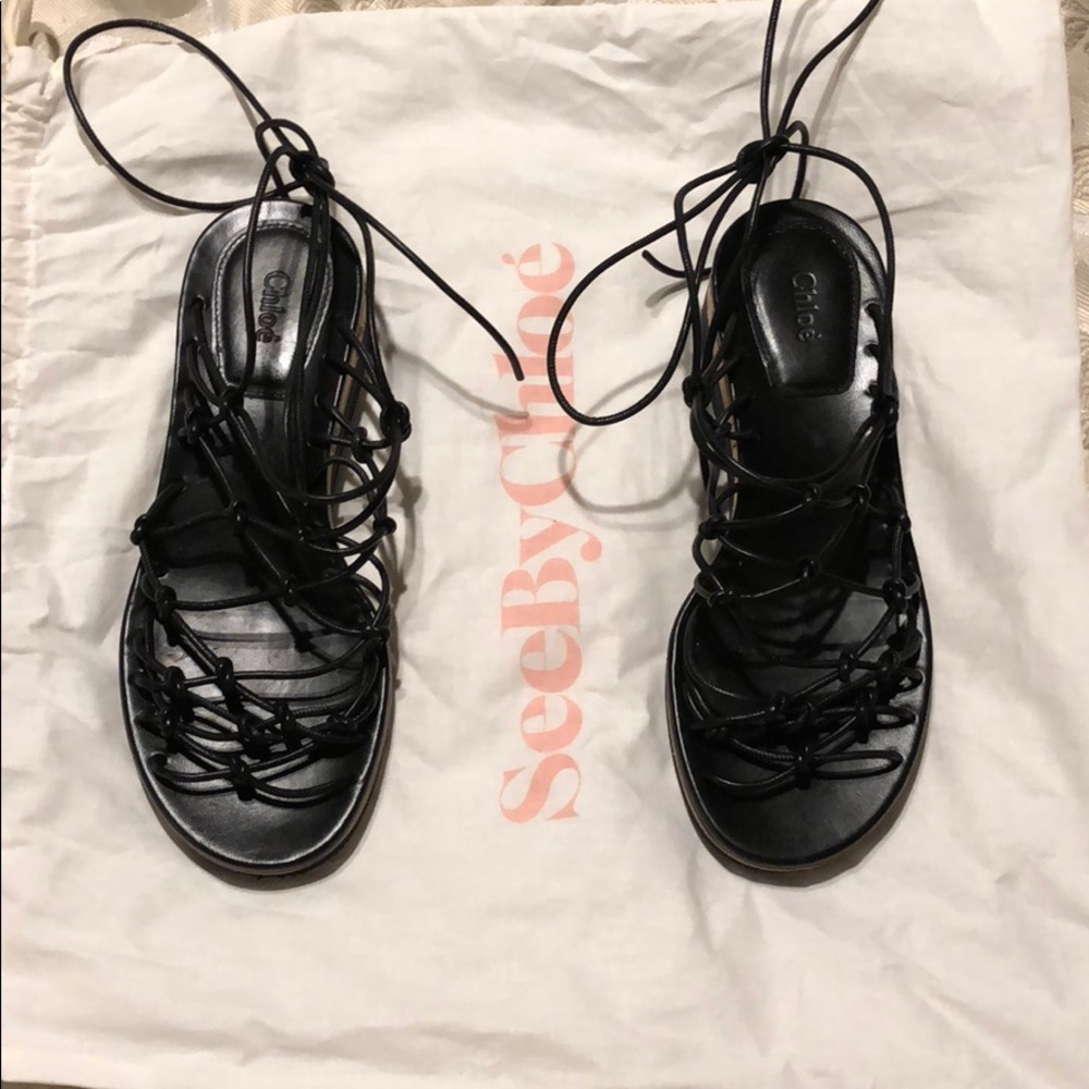 Chloe sandals with laces